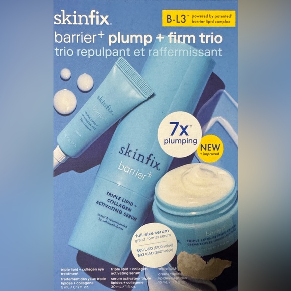 New In box Skinfix Barrier+ Plump + Firm Trio Skincare Set